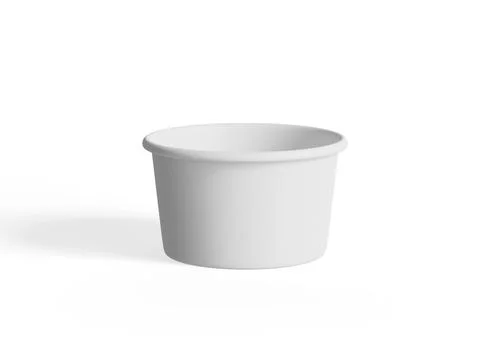 Ice Cream container for mockup collection, Disposable kraft paper bowl isola Illustration