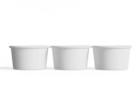 Ice Cream container for mockup collection, Disposable kraft paper bowl isola Illustration