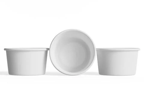Ice Cream container for mockup collection, Disposable kraft paper bowl isola Illustration