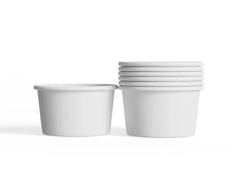 Ice Cream container for mockup collection, Disposable kraft paper bowl isola Illustration