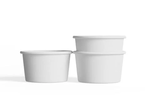 Ice Cream container for mockup collection, Disposable kraft paper bowl isola Illustration