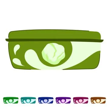 Ice cream container packaging with sweet dessert graphic Stock Illustration