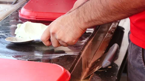 Ice cream, cooking Stock Footage 55573812