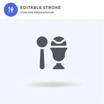 Ice Cream Cup icon vector, filled flat sign, solid pictogram isolated on whit Stock Illustration