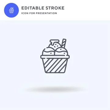 Ice Cream Cup icon vector, filled flat sign, solid pictogram isolated on whit Stockillustratie