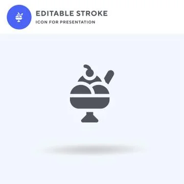 Ice Cream Cup icon vector, filled flat sign, solid pictogram isolated on white 스톡 일러스트