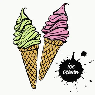 Ice cream in a cup Stock Illustration