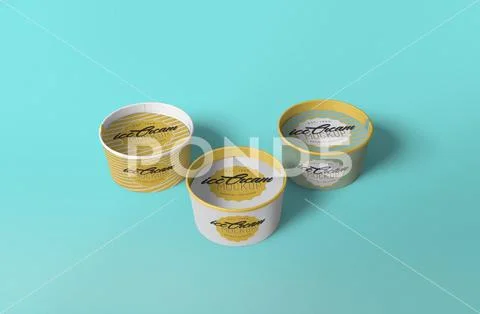 Ice Cream Cup Mockup PSD Template