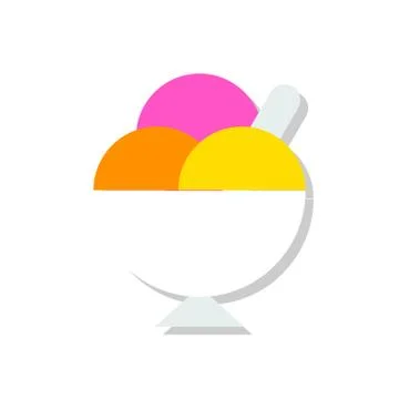 Ice cream cup vector illustration, Sweets flat style icon Stock Illustration