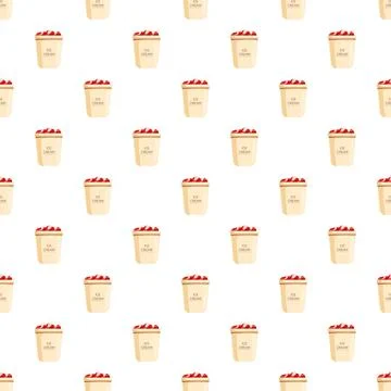 Ice cream cups packaging repeating pattern background Illustrazione stock