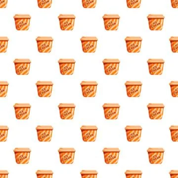 Ice cream cups repeating pattern seamless background Stock Illustration