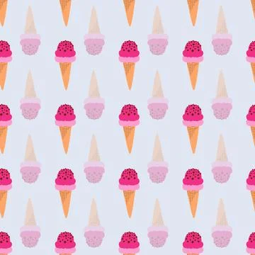Ice cream cute seamless pattern illustration Stock Illustration