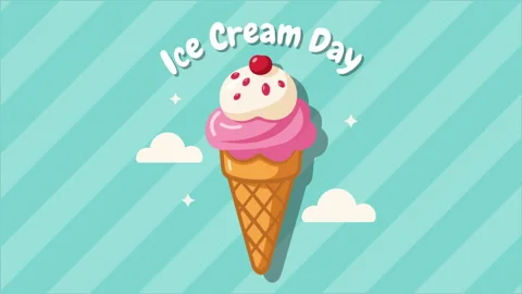 Ice Cream Day poster Video stock 337066037