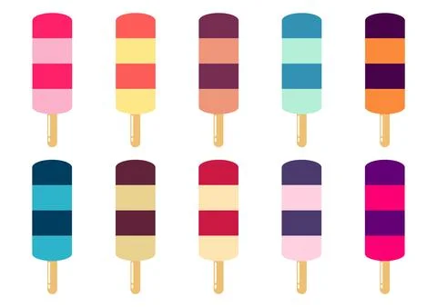 Ice cream design collection Stock Illustration