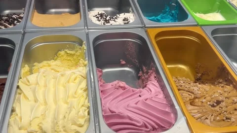 Ice cream display Stock Footage 261672483