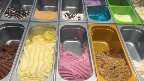 Ice cream display Stock Footage 261672489