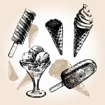 Ice cream draw Stock Illustration