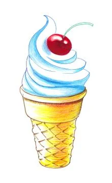 Ice cream drawing Stock Illustration