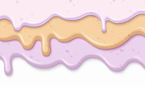 Ice cream drip border isolated on white Illustrazione stock
