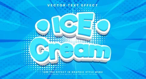 Ice Cream editable Text effect Template Stock Illustration