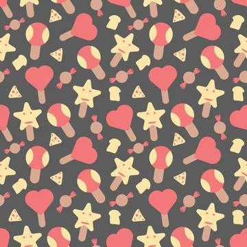 Ice cream elements seamless pattern background Stock Illustration