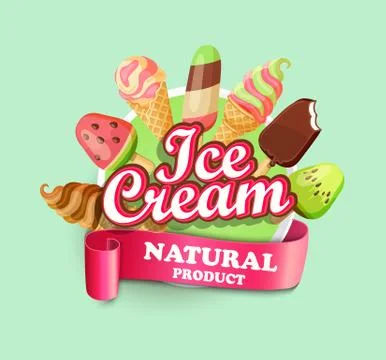 Ice cream emblem. Stock-Illustration