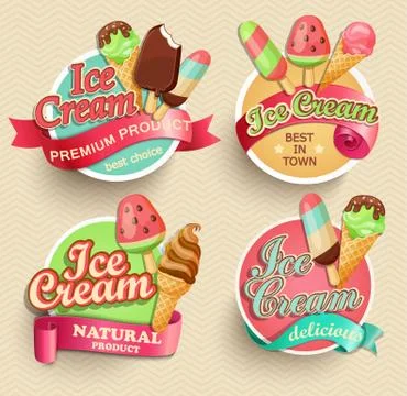 Ice cream emblems. Иллюстрация