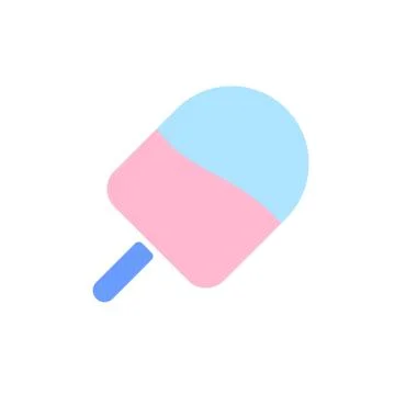 Ice Cream flat colour icon in simple style 스톡 일러스트