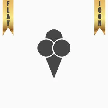 Ice cream flat icon Stock Illustration