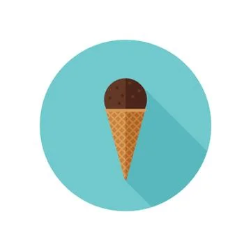 Ice cream flat icon Illustrazione stock