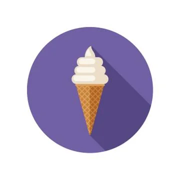 Ice cream flat icon Stock Illustration
