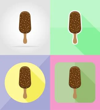 Ice cream flat icons vector illustration Stock Illustration