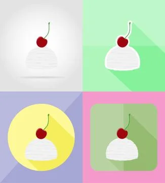 Ice cream flat icons vector illustration Stock Illustration
