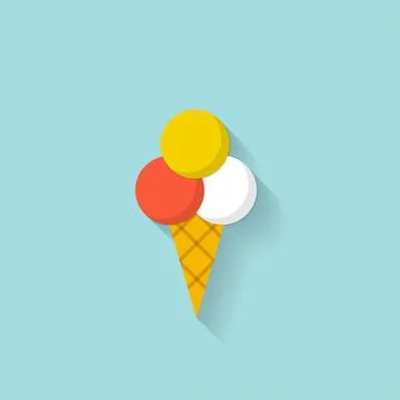 Ice Cream flat web icon vector. Stock Illustration