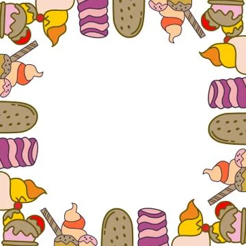 Ice Cream Frame Empty Template Vector Stock-Illustration