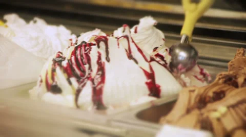 Ice-cream freezer - close up Stock Footage 35402791