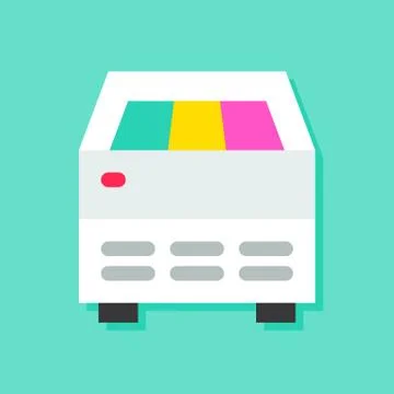 Ice Cream Fridge vector illustration, flat style icon Stock Illustration