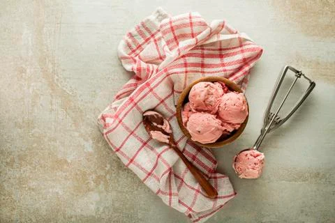 Ice cream with fruit Stock Photos
