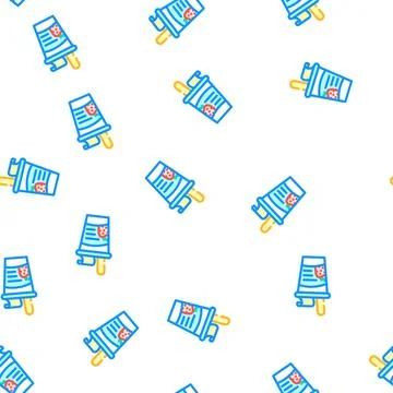 Ice cream glass strawberry vector seamless pattern Stock Illustration