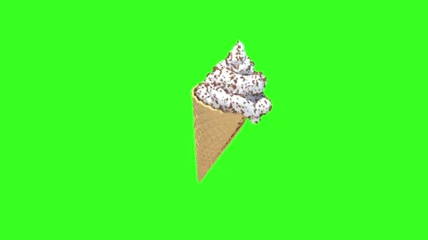 Ice cream on a green background loop seamless 3d render Stock Footage 279004517