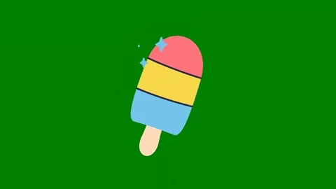 An ice cream green background pops icongreen screen animated chromakey Stock Footage 314067680