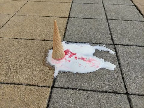 Ice cream on the ground Stock Photos