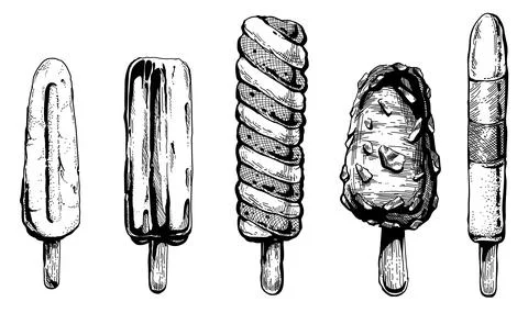 Ice cream hand drawn 스톡 일러스트
