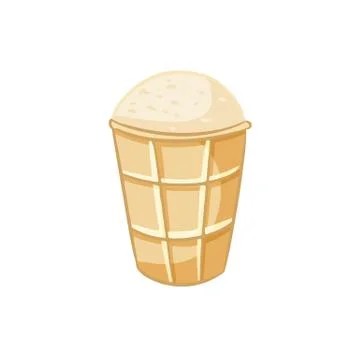 Ice cream hand drawn lineart icon. Cute cartoon doodle Illustrazione stock