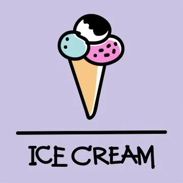 Ice cream hand-drawn style,Vector illustration. Stock Illustration