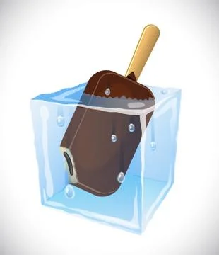 Ice cream in ice cub. イラスト素材