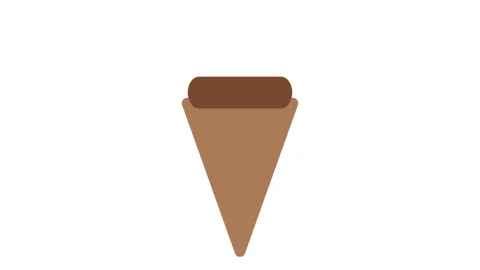 Ice cream icon featuring a scoop on top of a cone, representing a popular f.. Stock Footage 332904956