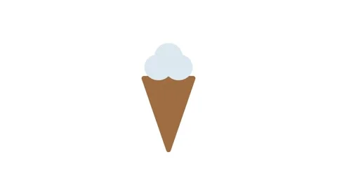 Ice cream icon featuring a scoop on top of a cone, representing a popular f.. Stock Footage 332984115