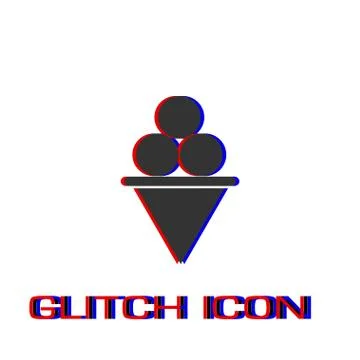 Ice Cream icon flat. Illustrazione stock