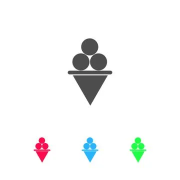 Ice Cream icon flat. Stock Illustration